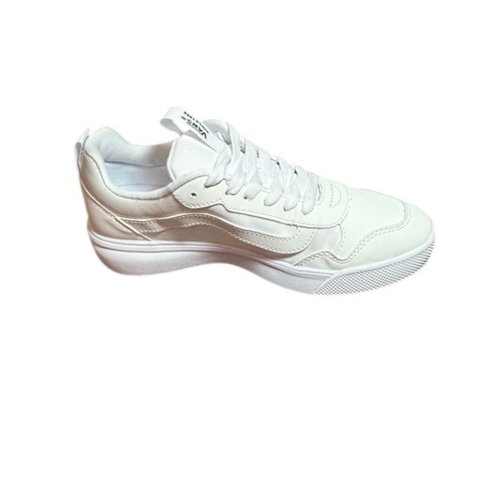 Vans Low Top Sneakers White Lace‎ Up Athletic Shoes Women Size 7.5 - Picture 5 of 7